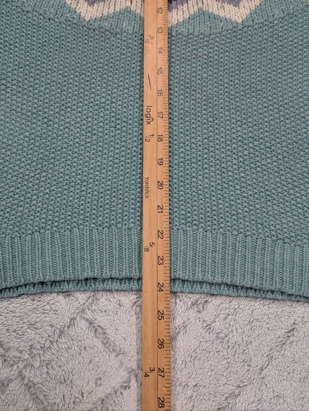 J. Crew Sweater Womens S Blue Aqua Fair Isle Zigzag Knit Wool Alpaca Casual - Picture 6 of 10